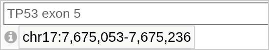 Exon search in the position box